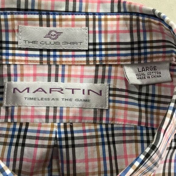 Men’s Shirt, Martin Mens Shirt, The Club Shirt, size Large, Long Sleeves - Picture 5 of 6
